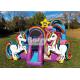 Party Rental Unicorn Kid Zone Wet Dry Combo / Inflatable Unicorn Bounce House Jumper Slide Combo