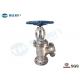 CF8M Angle Type Globe Stop Valve ASME B16.34 Class 600 LB For Hot Water