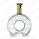 Customized Round 750ml Wine Decanter Glass Bottle with Fine Carved Art and Cork Stoppers