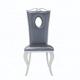 Aesthetic Hole PU Leather Dining Chair With Stainless Steel Frame