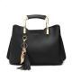 PU Leather Handbags Fashion Tassel Bags for Lady Simple High Quality Tote Bag