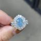 IGI Certified Lab Diamond Jewelry 1.99ct Blue Oval Cut Wedding Ring