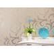 Removable Creamy White Embossed Wallcovering Leaf Pattern for Living Room