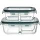 3 Compartment Heat Resistant Borosilicate Glass Charger Plates