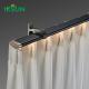 Electrophoresis LED Light Curtain Track Flexible Silent Hidden Curved Curtain Rail For Hotel Room Divider