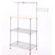 3 Tiers Commercial Shopping Trolley Chrome Metal Wire Kitchen Cart MDF Board