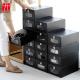 Black Shoes Packaging Box Stackable Boxes Easy To Assemble Shoe Organizer