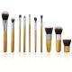 10Pcs Bamboo Makeup Brush Set , Vegan Cruelty Free Foundation Blending Brush