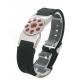 Black rubber , silver steel, IPR power energy silicone bracelet with required laser logo