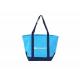 customized Reusable Cotton Tote Bag Vibrant Blue Shopping Bag With Silk Screen Printing