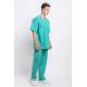 125 GSM Men Nurse V Neck Green Plain Woven Medical Uniform Suit