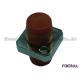 One Piece Square Fiber Optic Adapter FC To FC Coupler Red Cap With Ceramic Sleeve
