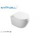 Home Sanitary Modern Wall Mounted Toilet / Water Closet Round Wall Hung Toilet
