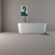 Soaking Free Standing Bathtub With Faucet Rectangular Shape