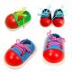 Educational wooden lacing baby learn wear a shoelace preschool education practice and bow