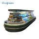 Refrigerated Food Display Cooler Circular Roundabout Semi High Wind Curtain Case