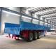 14T 3 Axle Flatbed Semi Trailer / cargo container trailer with side wall