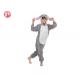 Wholesale warm fluffy Flannel Gray rabbit with long ears Onesie Pajamas costume For Kids