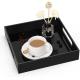 Clear Acrylic Serving Tray With Handles Black Personalized