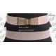 Hollowed Gold Buckle Ladies Elastic Stretch Belts , Beige Elastic Womens Dressy Stretch Belts