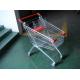 80L Supermarket Shopping Trolley Cart With 4 swivel flat casters and red plastic parts