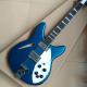 2018 Best Bass Top quality 12 strings Hollow body Electric Bass guitar in Metallic blue color, Chrome hardware