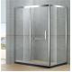 Sliding Rectangular Shower Cubicle Mirror Full Stainless Materials With  Stainless Steel Wheels