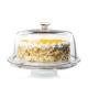 12-inch multifunctional European glass cake stand with dome is suitable for Home kitchen and dining room