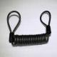 Big stainless steel cord dia inside tranparent black PU coiled tool tether holder w/2loops