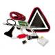 11 pcs auto emergency kit ,with warning triangle ,booster cable ,glove,flashlight