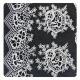 Beautiful Black Floral Polyester Cotton Lace Fabric , Fashion Swiss Lace Fabric