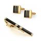 personalized tie clip Enamel Black Gold Plated Tie Clip Custom Engraved Tie Clip