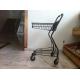 Japanese Metallic Supermarket Shopping Trolley / Grocery Cart With Wheels