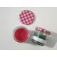 Red & Green Round scented glass candle with printed metal lid and printed label and packed into gift box