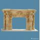 egypt cream marble fireplaces with lady statue Surround Mantel