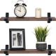 Rustic Wood Floating Shelves Wall Storage Triangle Bracket for Custom Size Industrial