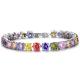 Princess Multicolour Cubic Zironia Tennis Bracelet Charm Women Wedding Jewelry (JKS408MULITI)