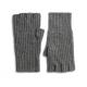 Rib Full Wool Fingerless Gloves With Mitten Cover , Mens Warm Fingerless Gloves