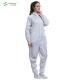 S - 5XL Clean Room Garments Dust Free White Color Hooded Overall With Carbon Fiber