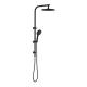 Wall Mountd Contemporary Shower Set with Hot and Cold 3 Gears in Brushed Silver-gray