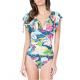 Go with The Floral Print Adjustable Straps Mio One Piece Swimsuit