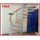Spiral StaircaseVH14S 304 Stainless Steel  Spiral Stainless Steel Stair Tread Beech Curved Glass Handrail Railing Glass