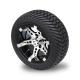 215/35-12 Low Profile DOT Tire and 12 Machined Black Golf Cart Aluminum Wheel Assembly (101.6 PCD 4*4 Bolt 18'' Tall)