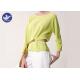 Waist Openning Ribbon Womens Knit Pullover Sweater Lemon Yellow Bat Sleeves for Spring / Summer