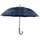 103cm 190T Pongee Gingham Wooden J Stick Umbrella