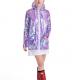 Wholesales fashion design metallic women holographic rain coat