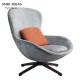 Children'S Lounge Gray Swivel Egg Chair Indoor With Cushion Leisure 90cm