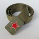 1.7 Army Green Plastic Buckle Belt With Five Pointed Star Camouflage Print