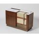 Walnut Veneer Functional Console Hotel Room Dresser With Brushed Brass Metal Base