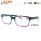 2018 Lady fashionable reading glasses, made of plastic, spring hinge, three colours in the frame